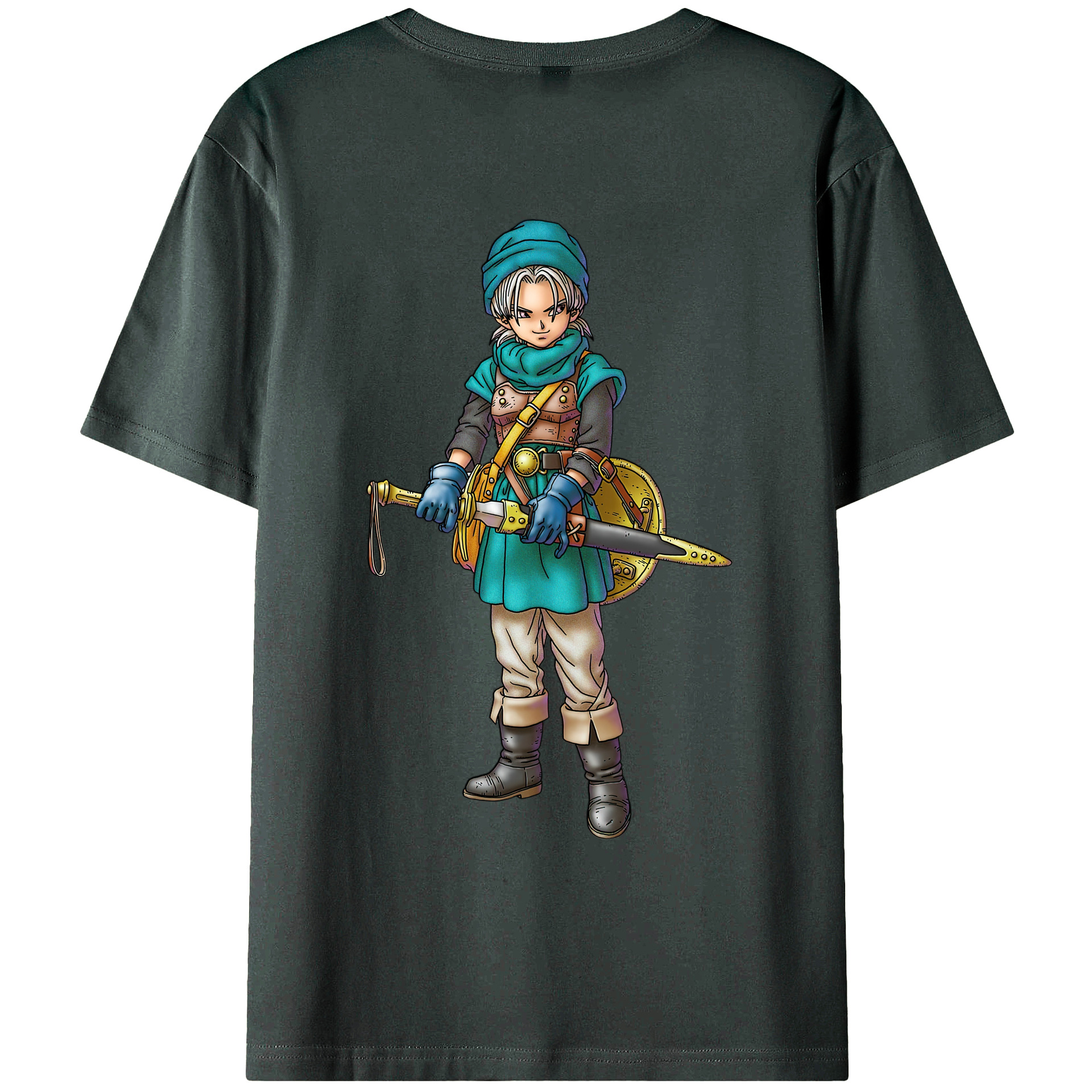 （画像用） ドラゴンクエスト Doragon Kuesuto Dragon Quest 綿100％ メンズ半袖Tシャツ（バックプリント） 通気性